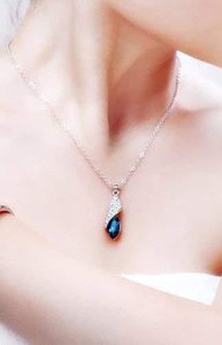 Shining Diva Fashion Valentine Gift for Girlfriend Wife Italian Designer Platinum Plated Stylish Crystal Jewellery Set for Women (Blue)