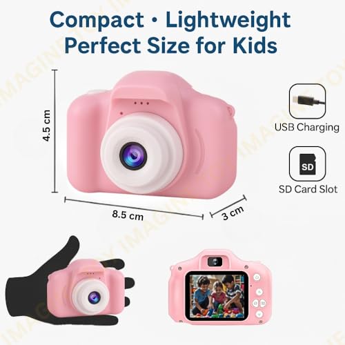 Toy Imagine Kids Digital Camera Toy – 3.0MP 1080P HD Video Camera with 2-Inch Screen & 32GB Capacity – Easy USB Rechargeable, Fun, Educational & Birthday Gift for Boys & Girls Age 3–12(Blue)