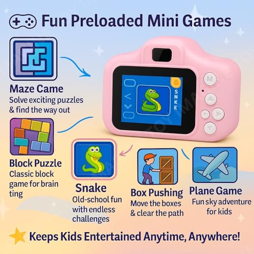 Toy Imagine Kids Digital Camera Toy – 3.0MP 1080P HD Video Camera with 2-Inch Screen & 32GB Capacity – Easy USB Rechargeable, Fun, Educational & Birthday Gift for Boys & Girls Age 3–12(Blue)