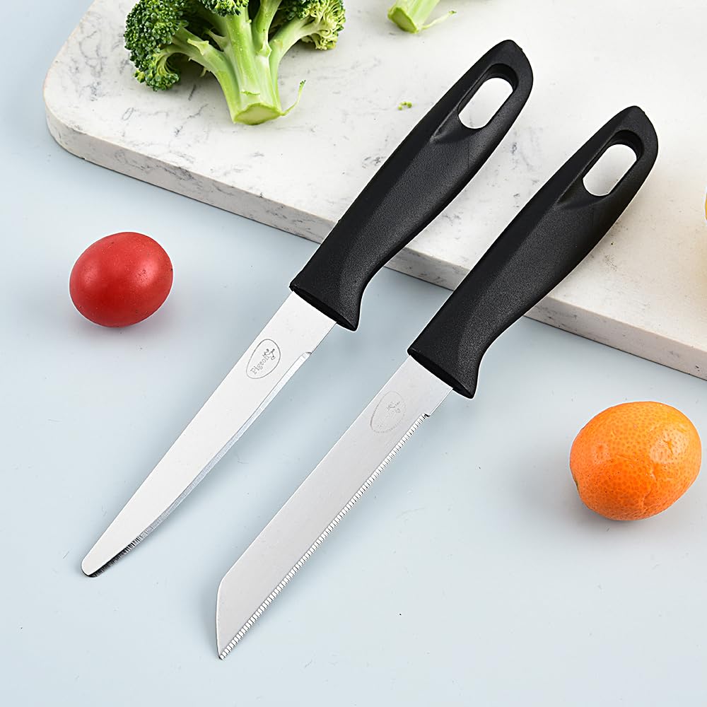 Pigeon by Stovekraft Edge High Grade Stainless Steel 4 Pcs Kitchen Knife Set | Black