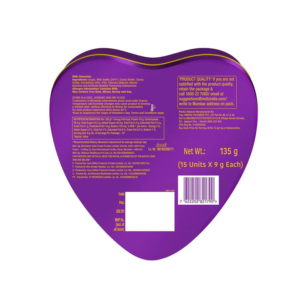 Cadbury Dairy Milk Silk Heart Shaped Valentine's Chocolate Gift Box, 135 g