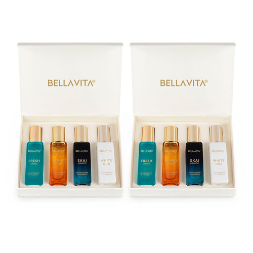 Bella Vita Luxury Long Lasting Unisex Perfume Gift Set | Perfume for Man | Gifts for Woman | 4x20ml | Woody, Aquatic & Sweet Premium Fragrance