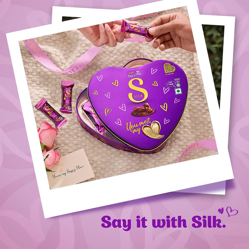 Cadbury Dairy Milk Silk Heart Shaped Valentine's Chocolate Gift Box, 135 g