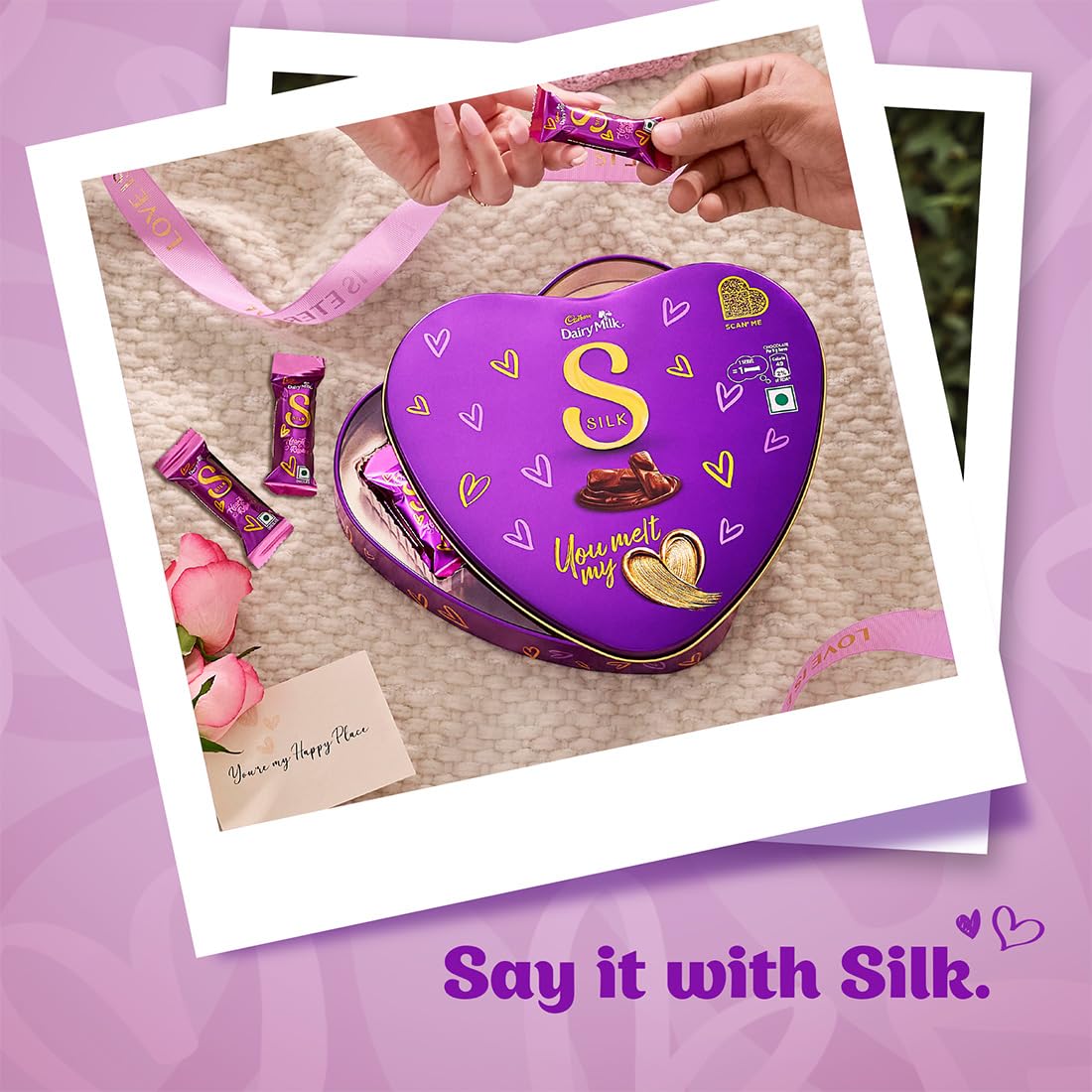 Cadbury Dairy Milk Silk Heart Shaped Valentine's Chocolate Gift Box, 135 g